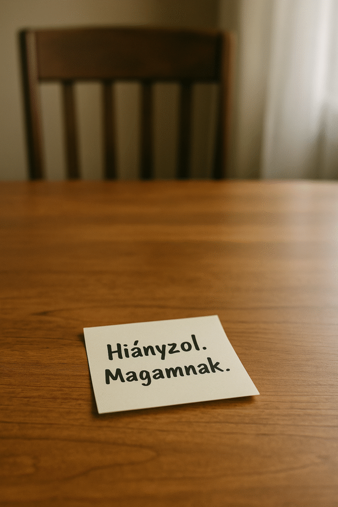 Önutálat után az üresség: egy üres szék és egy üzenet önmagadnak