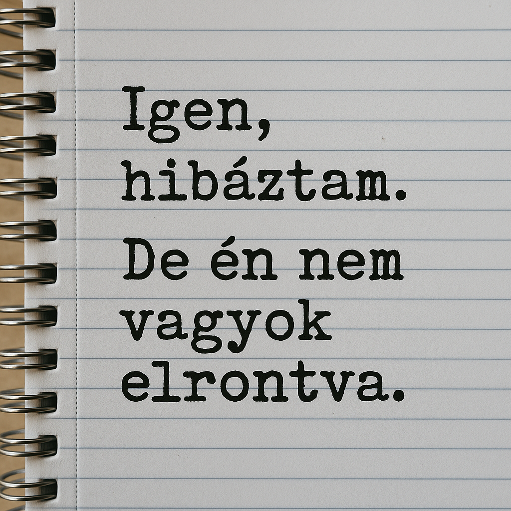 Önutálat helyett egy másik üzenet: „Igen, hibáztam, de én nem vagyok elrontva.”